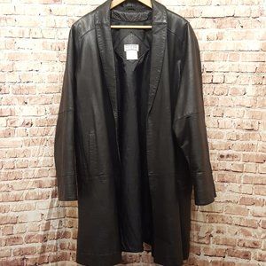 VENEZIA Vitale Leather Duster Open Front Jacket Size A8 Vintage